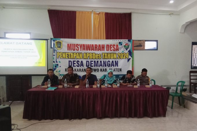 Musdes Penetapan APBDes Tahun Anggaran 2024 Desa Demangan.