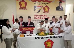Peringatan HUT Ke-17 Partai Gerindra Kabupaten Klaten Sederhana Dan Penuh Makna.
