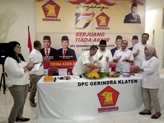 Peringatan HUT Ke-17 Partai Gerindra Kabupaten Klaten Sederhana Dan Penuh Makna.