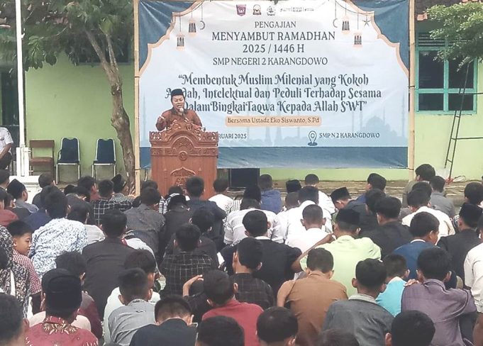 Sambut Bulan Suci Ramadhan Tahun 2025/1446 Hijriyah SMP N 2 Karangdowo Gelar Pengajian.