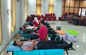 Wujud Nyata Kepedulian Sosial, Koramil 20/Cawas Ikuti Donor Darah