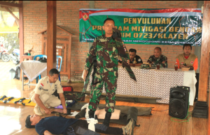 Kodim 0723/Klaten Gelar Pelatihan Kesiapsiagaan Mitigasi Bencana Di Lereng Merapi Desa Balerante, Kemalang