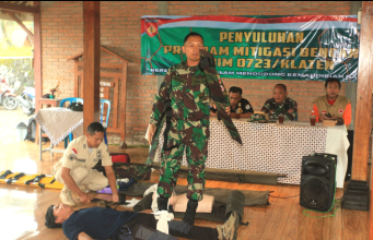 Kodim 0723/Klaten Gelar Pelatihan Kesiapsiagaan Mitigasi Bencana Di Lereng Merapi Desa Balerante, Kemalang