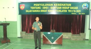 Kodim 0723/Klaten Gelar Penyuluhan Kesehatan Tentang Bantuan Hidup Dasar (BHD)