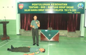 Kodim 0723/Klaten Gelar Penyuluhan Kesehatan Tentang Bantuan Hidup Dasar (BHD)