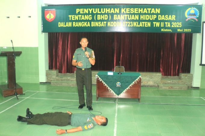 Kodim 0723/Klaten Gelar Penyuluhan Kesehatan Tentang Bantuan Hidup Dasar (BHD)