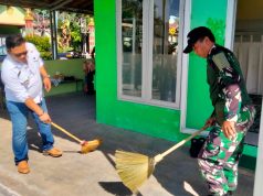 Koramil 22 Wonosari Dan Polsek Wonosari Gelar Karya Bakti Bersihkan Tempat Ibadah Di Desa Duwet Klaten
