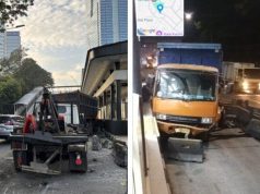 Kecelakaan Di Jalan Gatot Subroto arah Pancoran, Jakarta Selatan pada Jumat (20/6/2025).