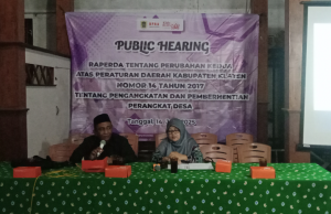 Anggota DPRD Kabupaten Klaten Gelar Public Hearing Pengangkatan Dan Pemberhentian Perangkat Desa.