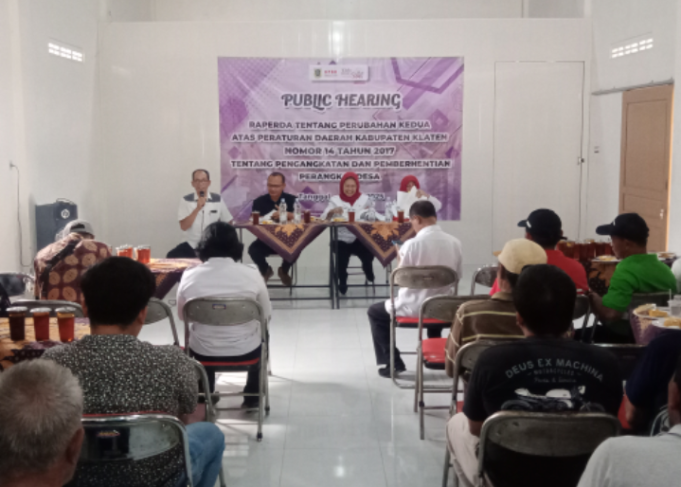 Public Hearing Raperda Tentang Pengangkatan Dan Pemberhentian Perangkat Desa.
