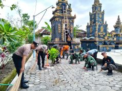 Karya Bakti Teritorial Kodim 0723/Klaten Di Pura Amerta Loka, Perkuat Kebersamaan Sambut HUT TNI