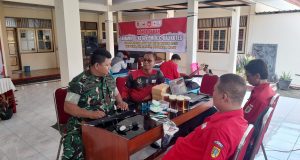 Wujud Kepedulian, Koramil Kota Klaten Gelar Donor Darah Bersama PMI Kalikotes