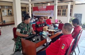 Wujud Kepedulian, Koramil Kota Klaten Gelar Donor Darah Bersama PMI Kalikotes