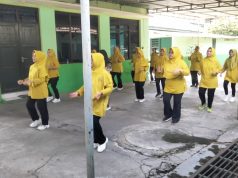 Jaga Kebugaran, Persit Koramil Wonosari Gelar Senam Aerobik