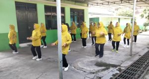 Jaga Kebugaran, Persit Koramil Wonosari Gelar Senam Aerobik