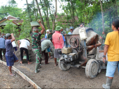 TMMD Sengkuyung Tahap IV Kodim 0723/Klaten Bangun Jalan Beton Di Desa Kaligayam