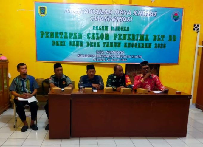 Demi Kesejahteraan Warga, Babinsa Desa Ngandong Klaten Hadiri Musdessus Penetapan Penerima BLT Dana Desa Tahun 2026
