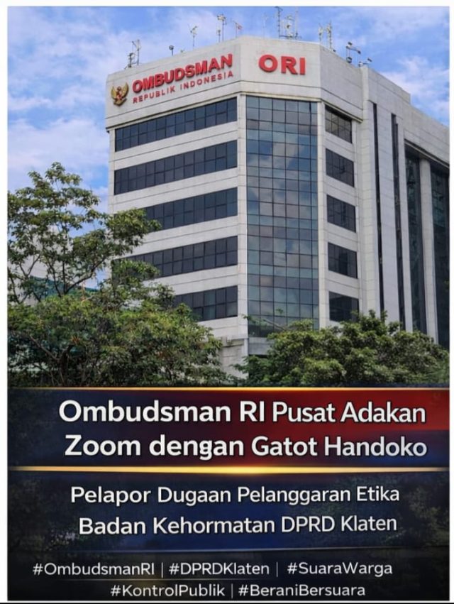 Ombudsman RI: Gatot Buka Bukti Baru Dugaan Pelanggaran DPRD Klaten