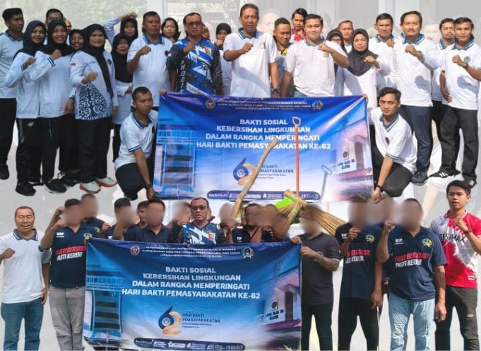 Lapas Klaten Peringati Hari Pemasyarakatan Ke-62 Gelar Kegiatan Bakti Sosial, Kebersihan Lingkungan Lapas, Bersama Seluruh Pegawai WBP.