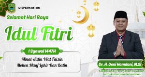 KEPALA DISPERKIMTAN KABUPATEN KUNINGAN MENGUCAPKAN SELAMAT HARI RAYA IDUL FITRI 1447 H