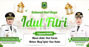 BUPATI DAN WAKIL BUPATI KUNINGAN MENGUCAPKAN SELAMAT HARI RAYA IDUL FITRI 1447 H