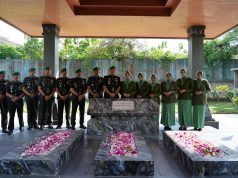 Dandim 0723/Klaten Hadiri Ziarah Rombongan HUT Ke-60 Korem 074/Warastratama di TMP Kusuma Bhakti Jurug