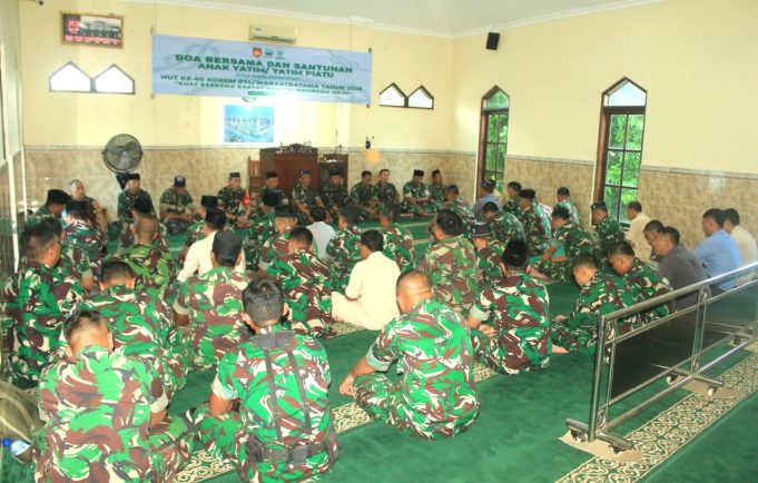 Peringati HUT Ke-60 Korem 074/Warastratama, Kodim 0723/Klaten Gelar Doa Bersama Dan Santunan Anak Yatim Piatu